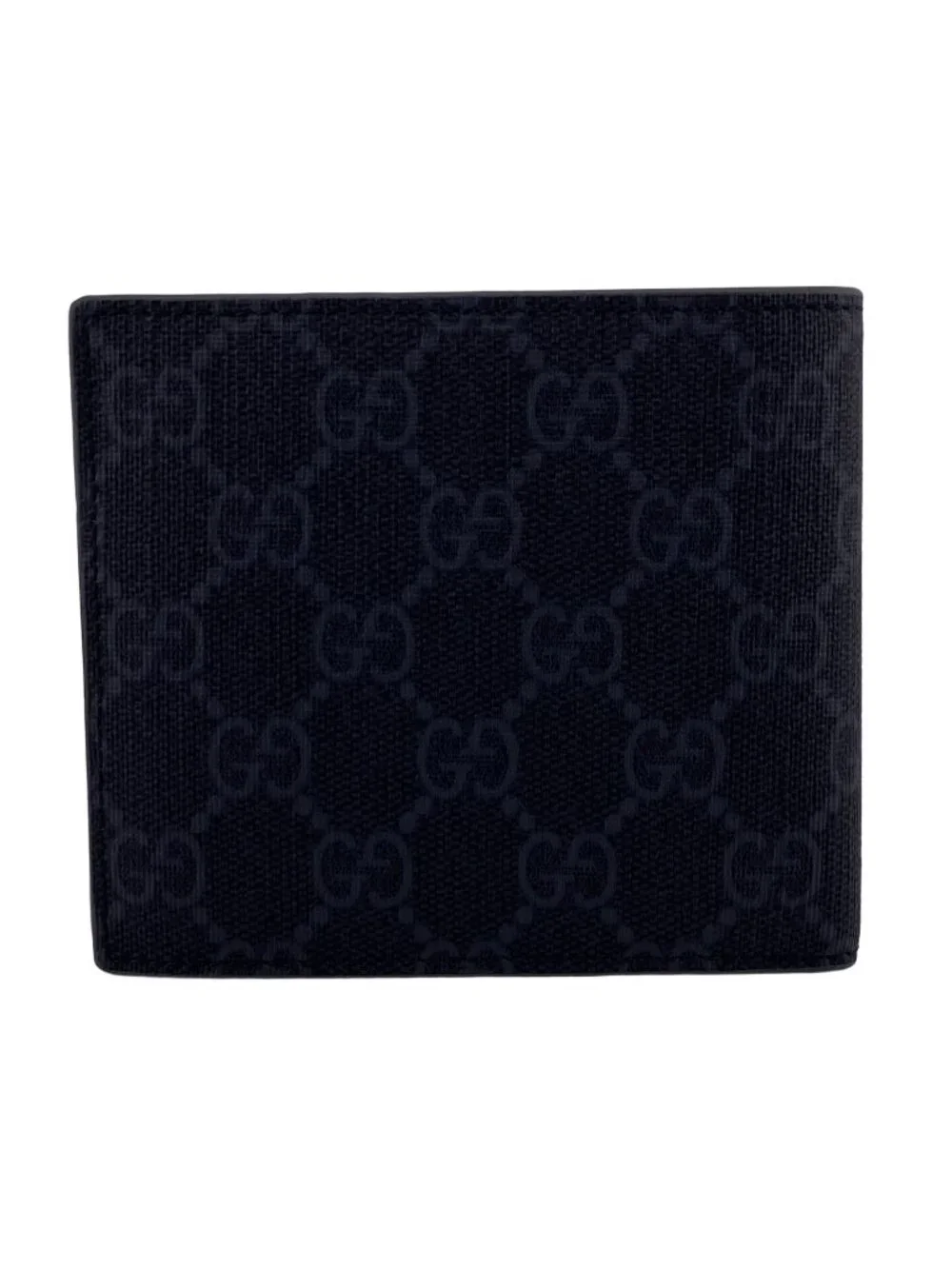 Gucci GG Coin Wallet Supreme Bifold Compact Gray Canvas